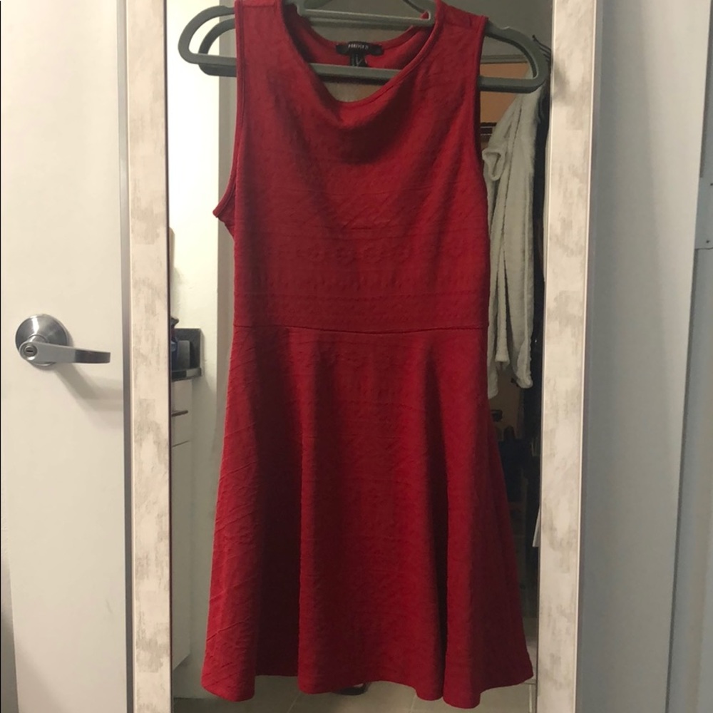 Red Patterned Dress (M)